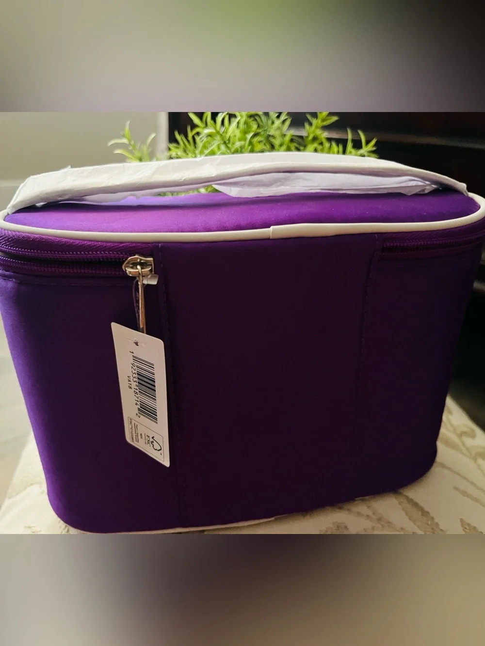 Clinique Larger Size Purple Travel or Daily  Makeup Organizer Case-Bag ~New~